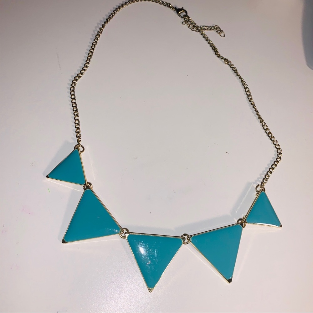Teal Triangle Necklace